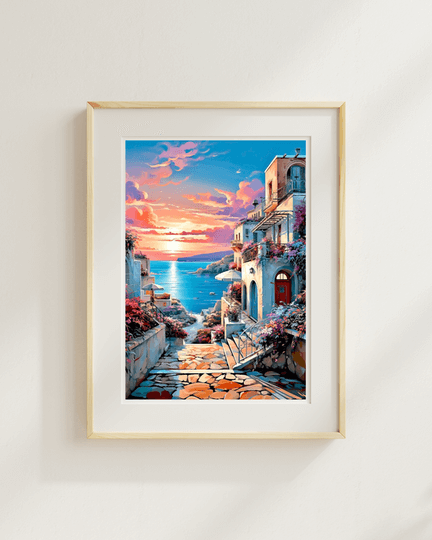 Santorini Sunset Diamond Painting