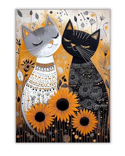 Pintura de diamantes de gatos almas gemelas