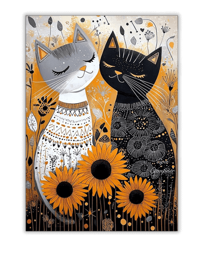 Pintura de diamantes de gatos almas gemelas